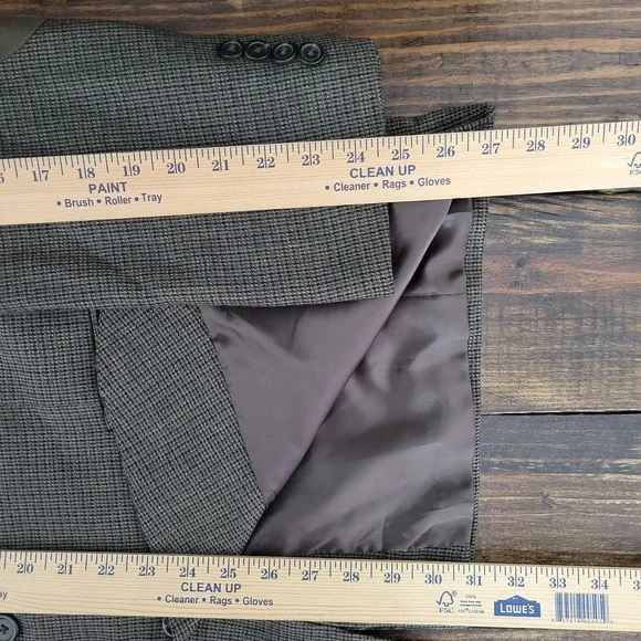 Stafford Essentials Men's Sport Coat Blazer Two Button Olive Wool Classic‎ 46R